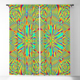 Rainbow Fractal Kaleidoscope Blackout Curtain