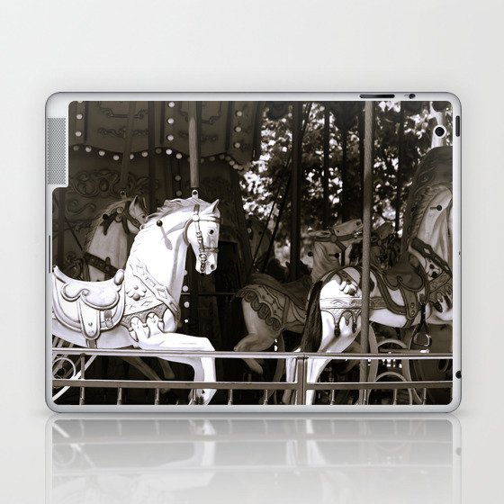 Carousel Horses - B&W Laptop & iPad Skin