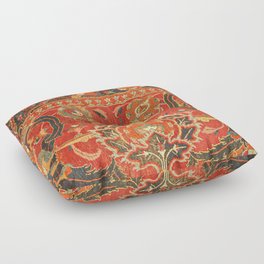 Red Arabic Rug I // 17th Century Colorful Firey Red Light Teal Sapphire Navy Blue Ornate Pattern Floor Pillow