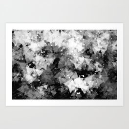 Snow (monochrome geometric abstract) Art Print