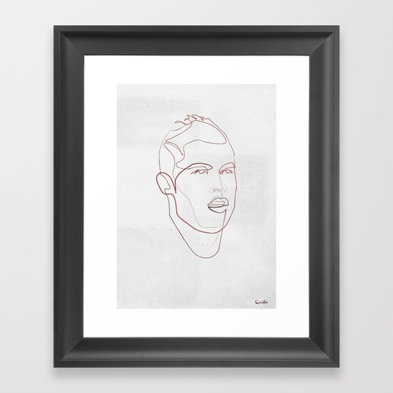 One line Cristiano Ronaldo Framed Art Print