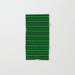 Dividers 02 in Green over Black Hand & Bath Towel