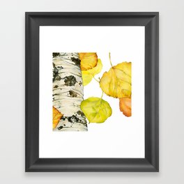 Falling Aspen Leaves Framed Art Print