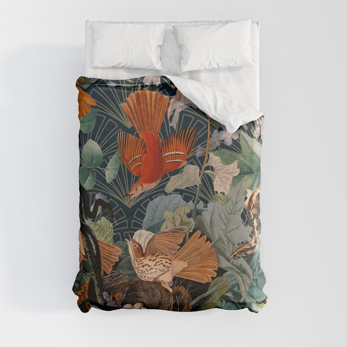 Birds and snakes Duvet Cover