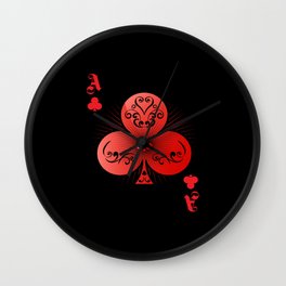 Clubs Poker Ace Casino Wall Clock