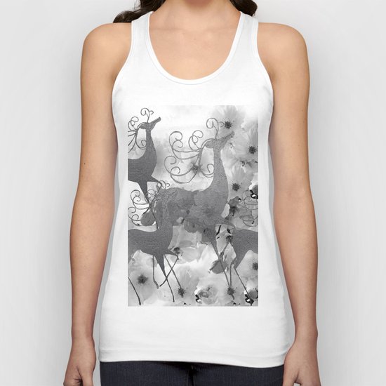 REINDEER AND FLOWERS Unisex Tank Top