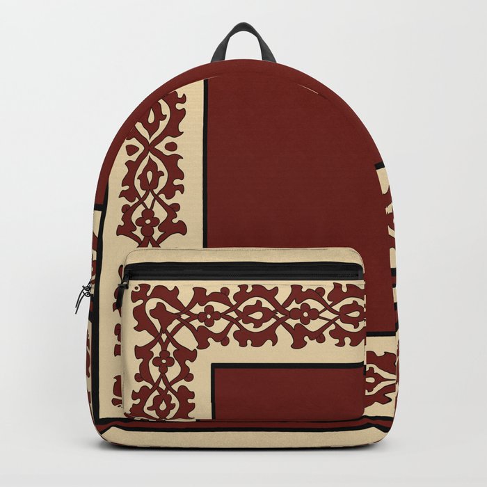 Oriental rug beige and red Backpack