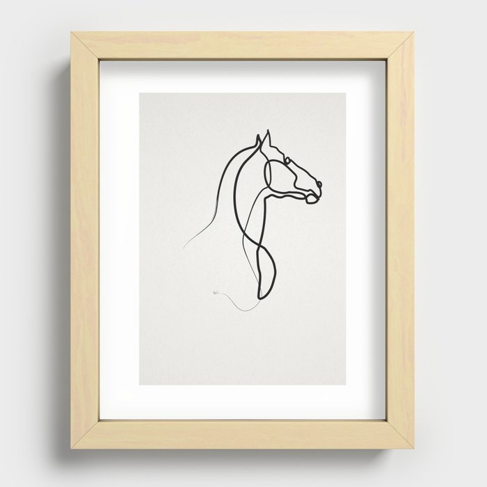 oneline Horse 0301 Recessed Framed Print