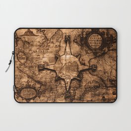 Antique World Map & Compass Rose Laptop Sleeve