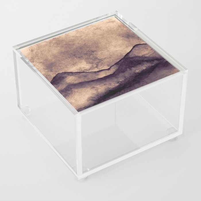 Chocolate Brown Mountain Landscape Acrylic Box