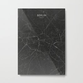 Silver Berlin City Map Metal Print | Silverberlinmap, Germanymap, Silvery, Capitalcity, Steel, Germanycapital, Berlinmap, Germany, Outline, Citystreets 