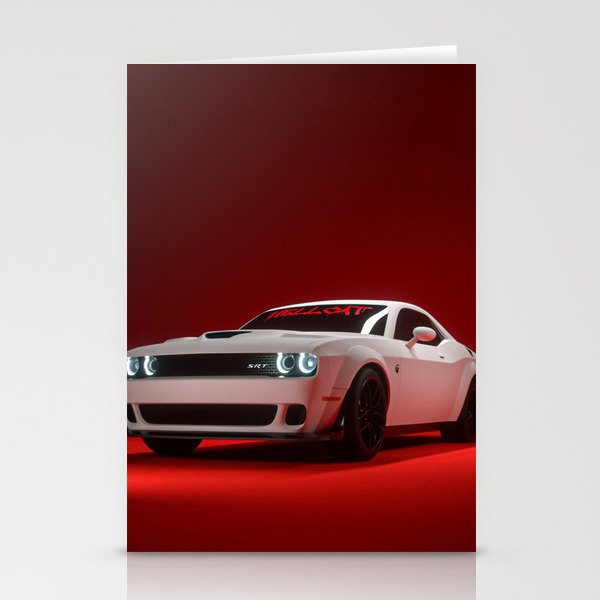 Challenger SRT Demon Hellcat American Muscle Car Classic automobile transporation color photograph / photography vintage poster posters Stationery Cards