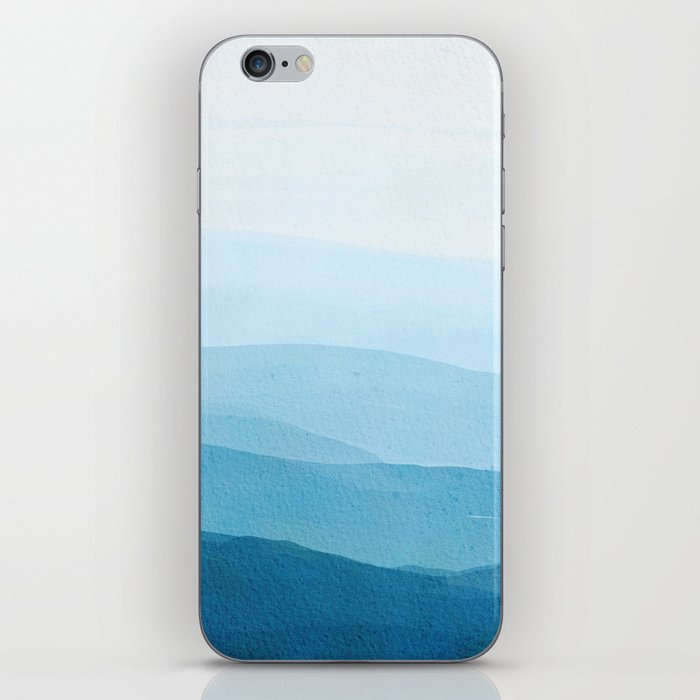 Navy blue ombré watercolor background  iPhone Skin