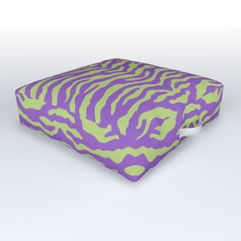 Zebra Wild Animal Print Purple and Chartreuse Outdoor Floor Cushion
