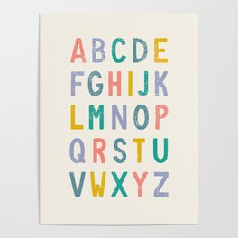 Vintage Alphabet ABCs - Pastel Poster