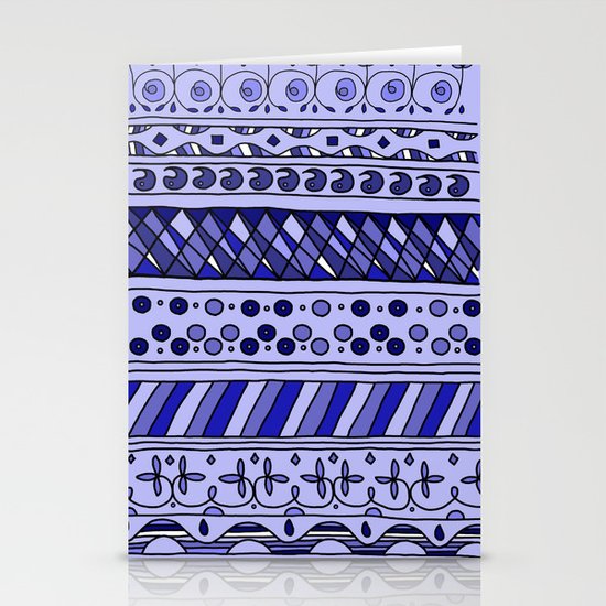 Yzor pattern 002 blue Stationery Cards