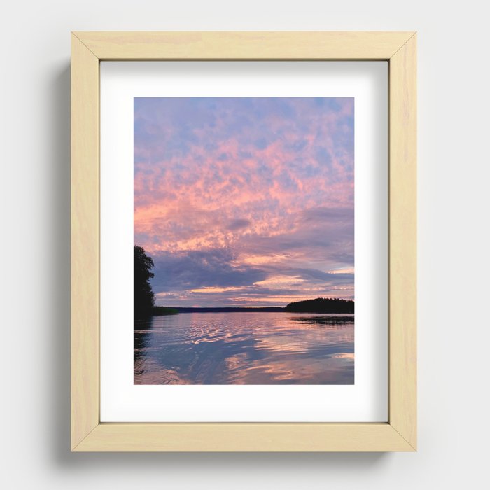 Pure Bliss | Pink Clouded Sunset Recessed Framed Print