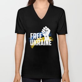 Free Ukraine V Neck T Shirt
