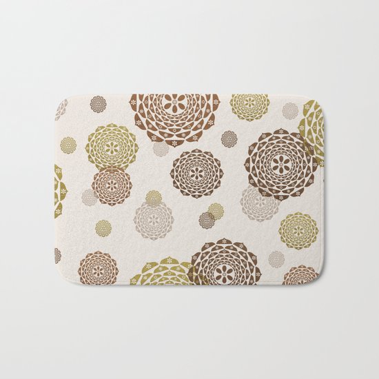 Tones Of Gold & Brown Mandalas Bath Mat