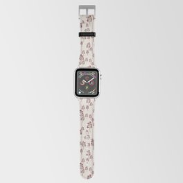 Red and tan hand drawn berries and branches Apple Watch Band