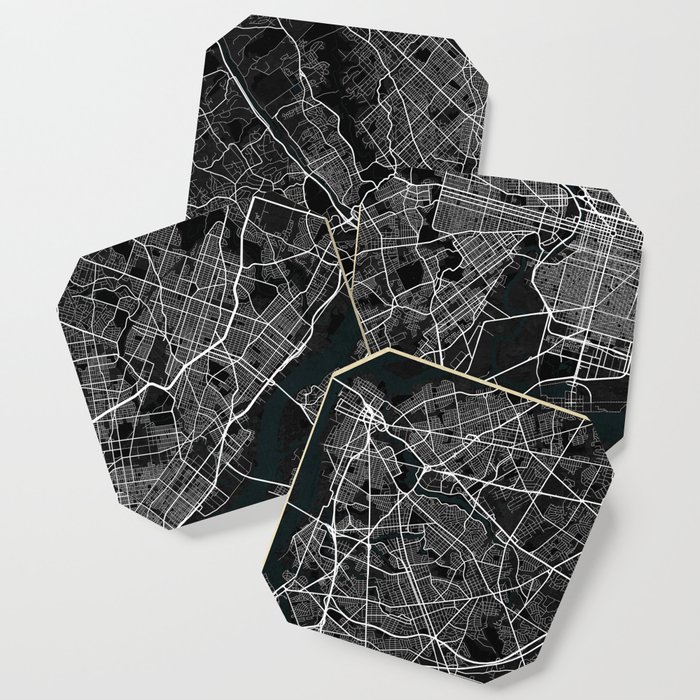 Philadelphia City Map of Pennsylvania, USA - Dark Coaster