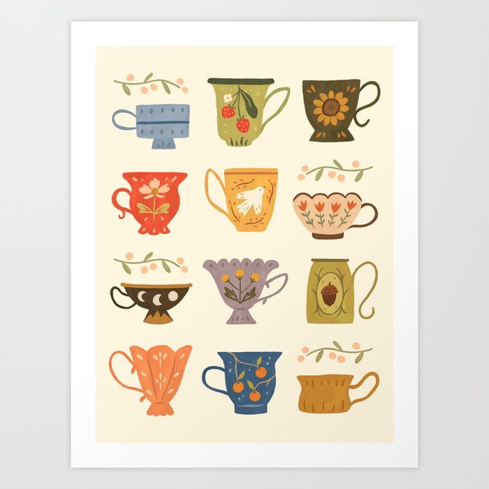 Teacup Collection Art Print