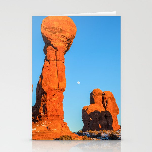 Red Rocks at Moonrise Stationery Cards