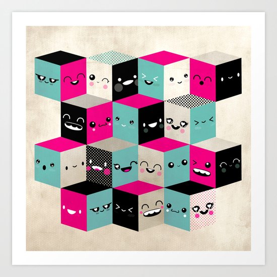 The Many Faces of Cute Art Print