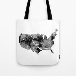 United States Print, Tree rings, Tree stump, Wood grain, Tree ring art Tote Bag