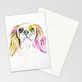 Cavalier King Charles Spaniel Dog Art Painting Stationery Cards