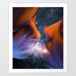 Matching kiss. Art Print