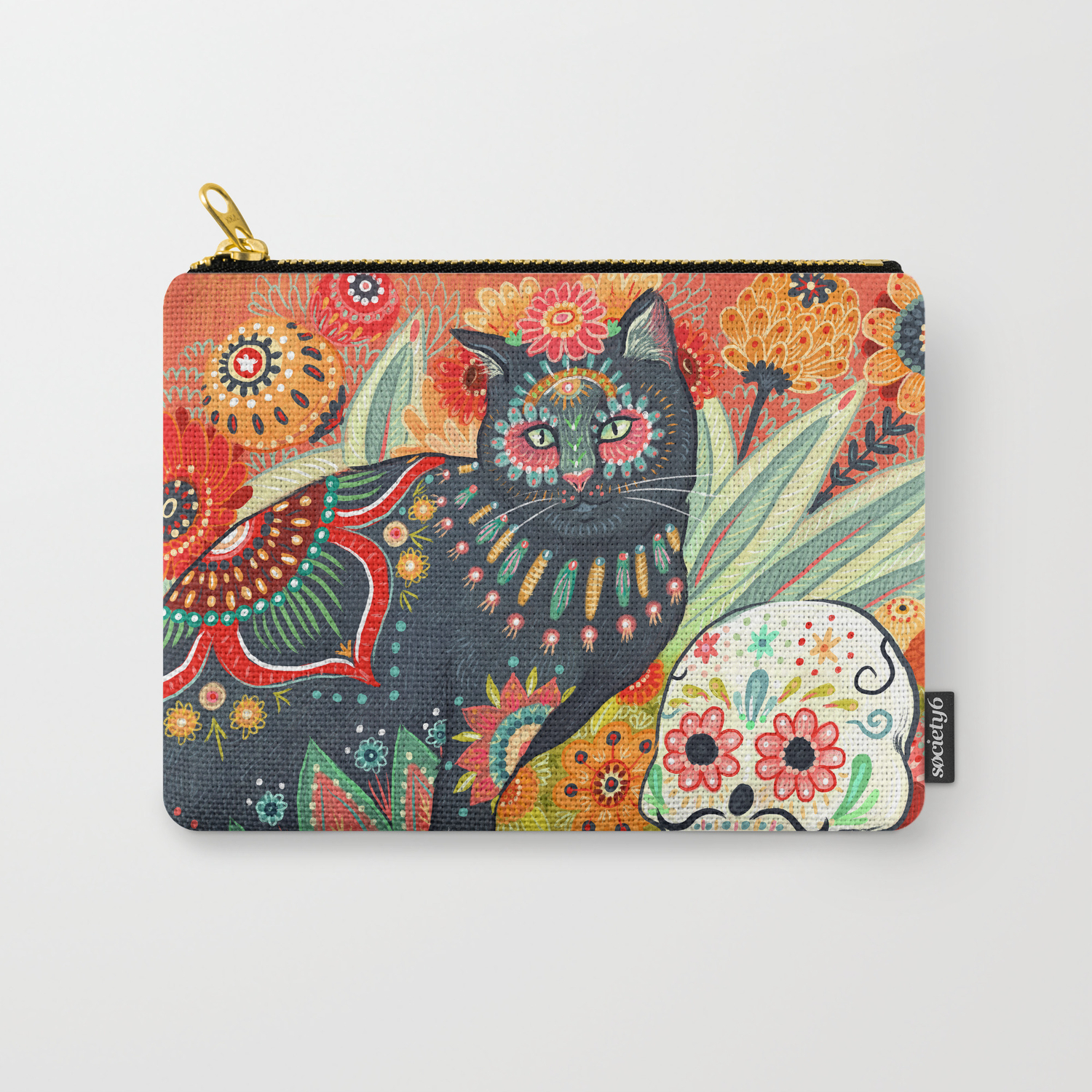 Dia De Los Muertos Cat Carry All Pouch By Angelarizza Society6