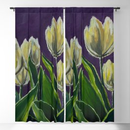 Tulips in Purple Oil Painting Blackout Curtain