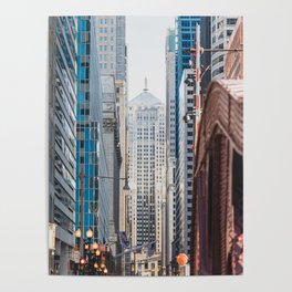 LaSalle Street Canyon Chicago Photography Poster