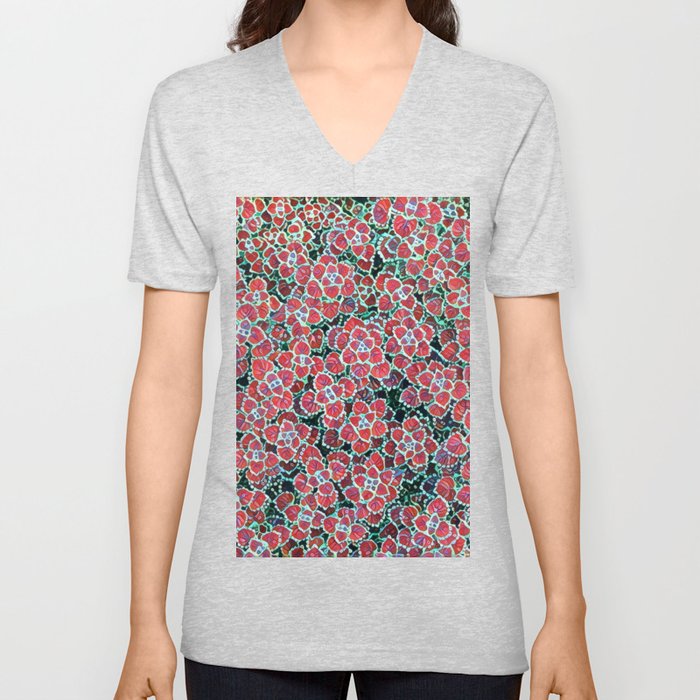 Purple Flower (Alyssum) Artwork Print V Neck T Shirt