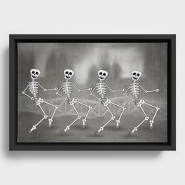 Dancing skeletons II Framed Canvas
