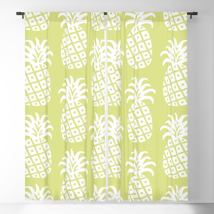 Retro Mid Century Modern Pineapple Pattern 732 Chatreuse Blackout