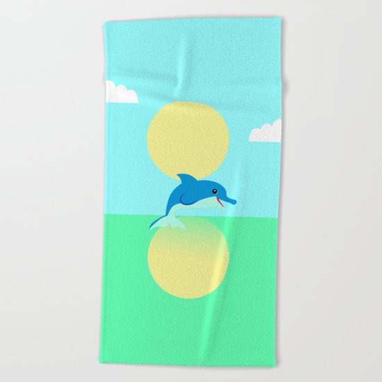 Dolphin - minimal Beach Towel