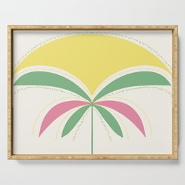 Mid-Century Modern Palm Tree Sunset Illustration Serving Tray