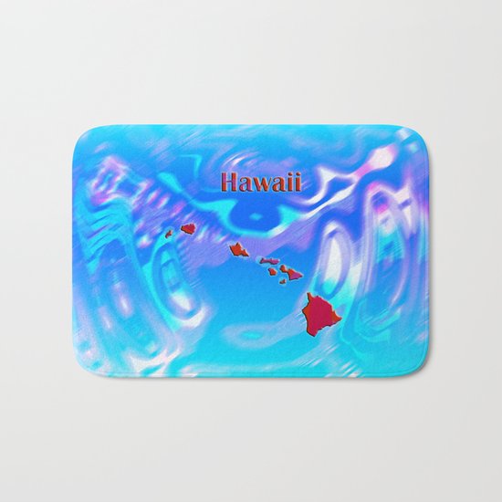 Hawaii Map Bath Mat