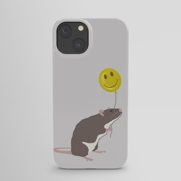 Rat with a Happy Face Balloon iPhone Case