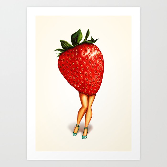 Strawberry Girl Art Print