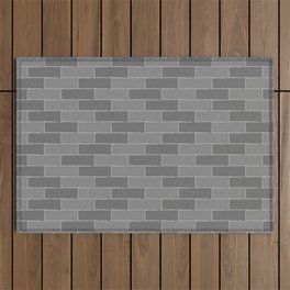 Brick wall in grayscale Outdoor Rug