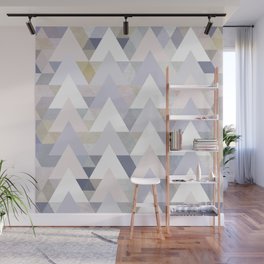 Pastel Graphic Winter Peaks on Geometry #abstractart Wall Mural