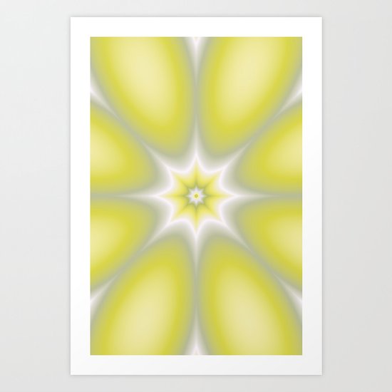 Yellow Abstract Flower Art Print