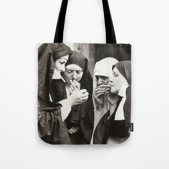 Nuns Smoking Tote Bag