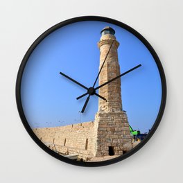 Rethymno lighthouse landmark Wall Clock
