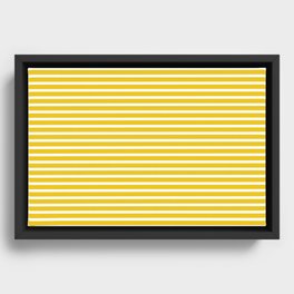Yellow Lines Back To School Pattern Framed Canvas
