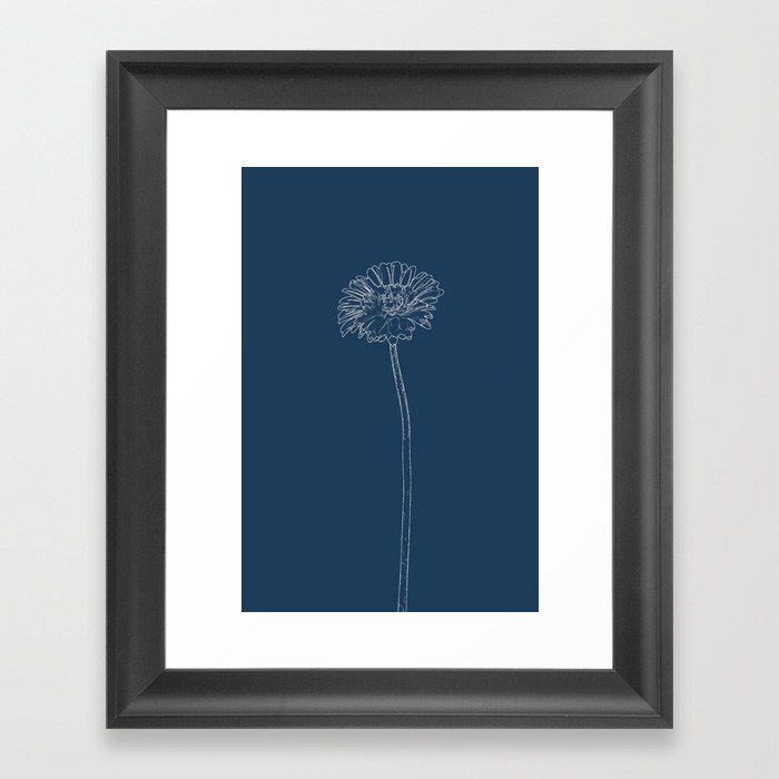 Gerbera Blueprint Framed Art Print