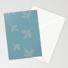Blue cozy leaves for nice decor Stationery Cards